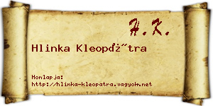 Hlinka Kleopátra névjegykártya